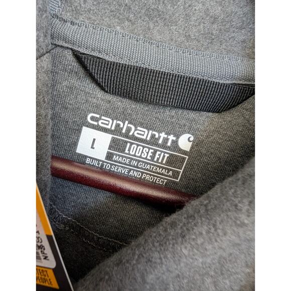 Carhartt Pullover Hoodie Men Large Gray Loose Fit Midweight Long Sleeve Workwear - Picture 5 of 5
